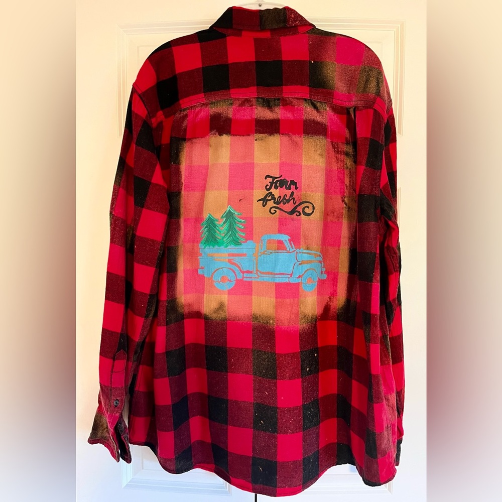 Upcycled size XL Unisex (Men’s) Holiday Flannel